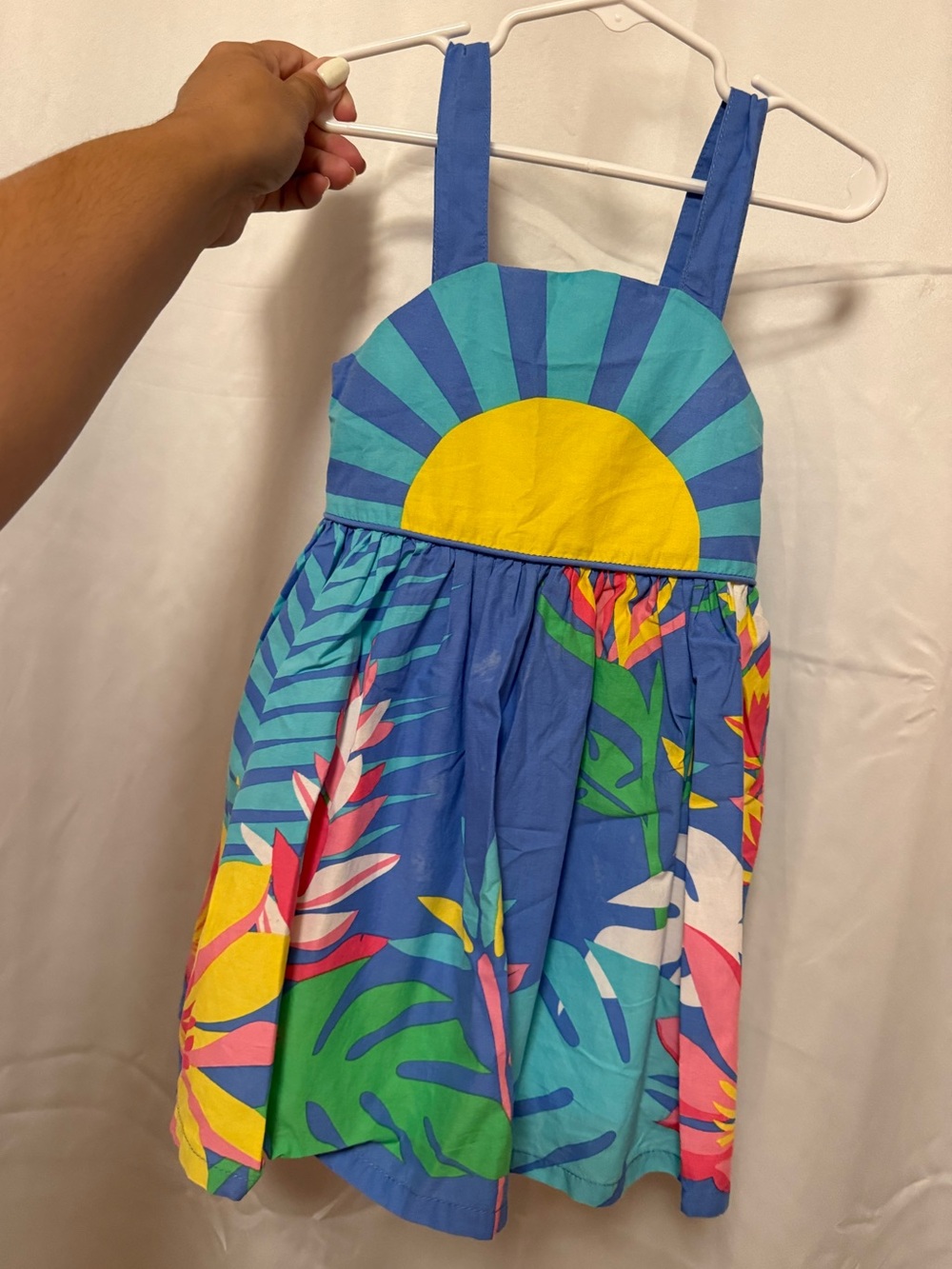 Shrinking Violet Girls Blue Tropical Sun Halter Dress